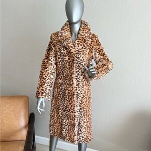 Siena Studio Leopard Print Rabbit Fur Coat